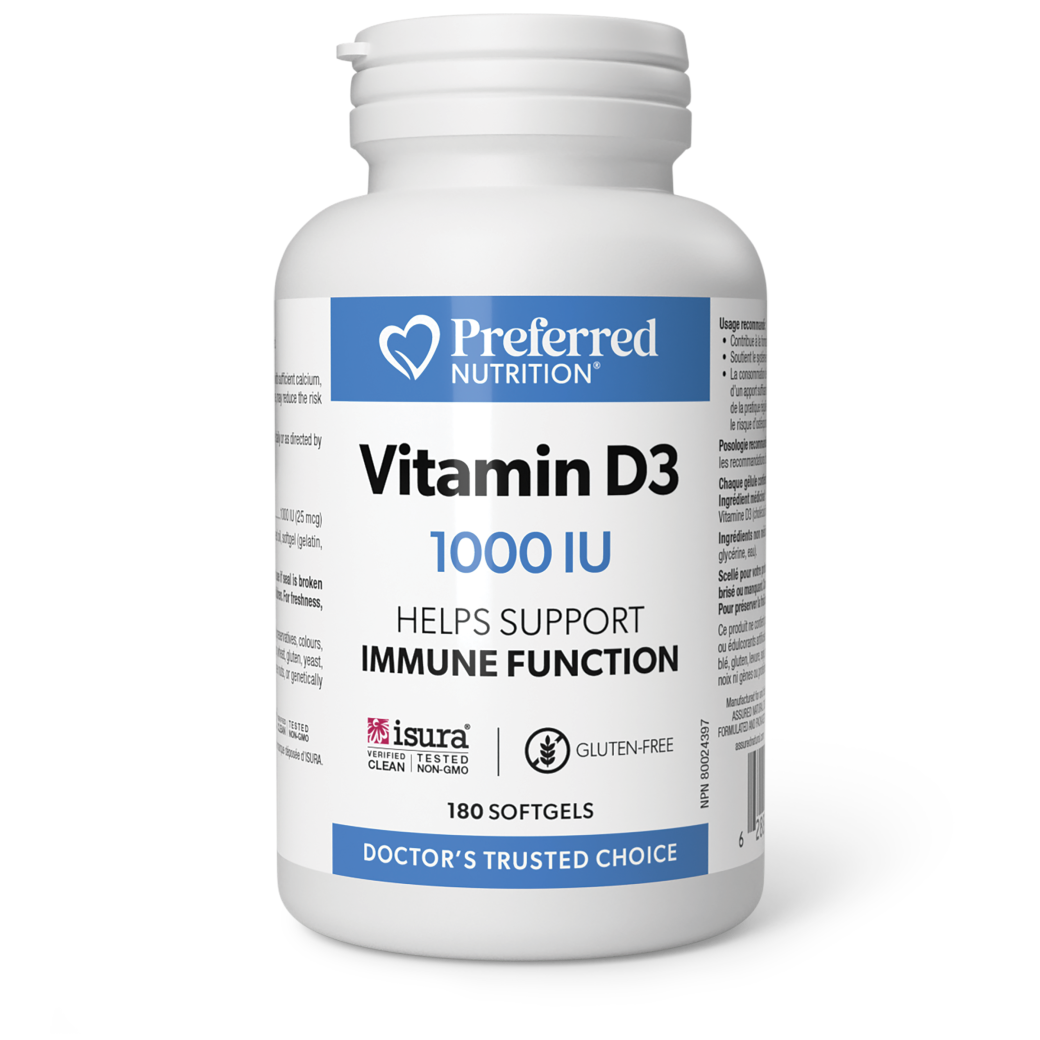 Preferred Nutrition Vitamin D3 1000 IU Softgels / Vitamine D3 1000 UI