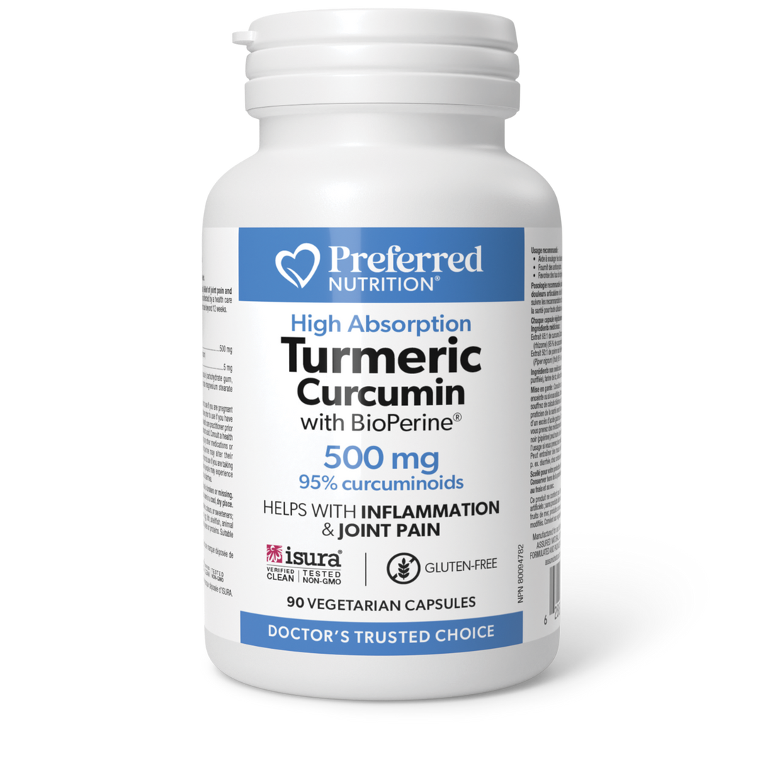 Preferred Nutrition Turmeric Curcumin with Bioperine 500 mg