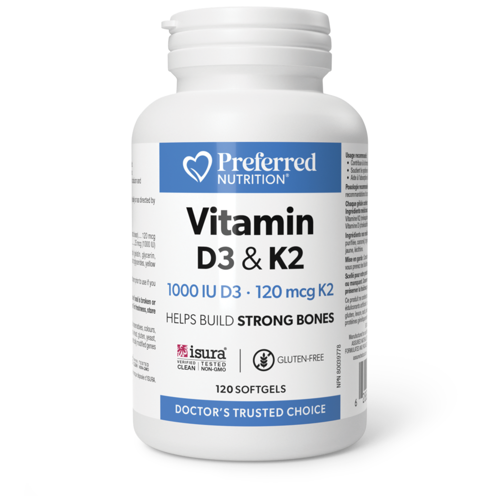 Preferred Nutrition Vitamin D3 & K2 1000 IU • 120 mcg