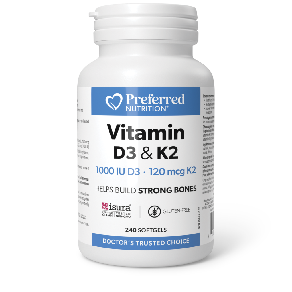 Preferred Nutrition, Vitamine D3 & K2 1000 IU • 120 mcg