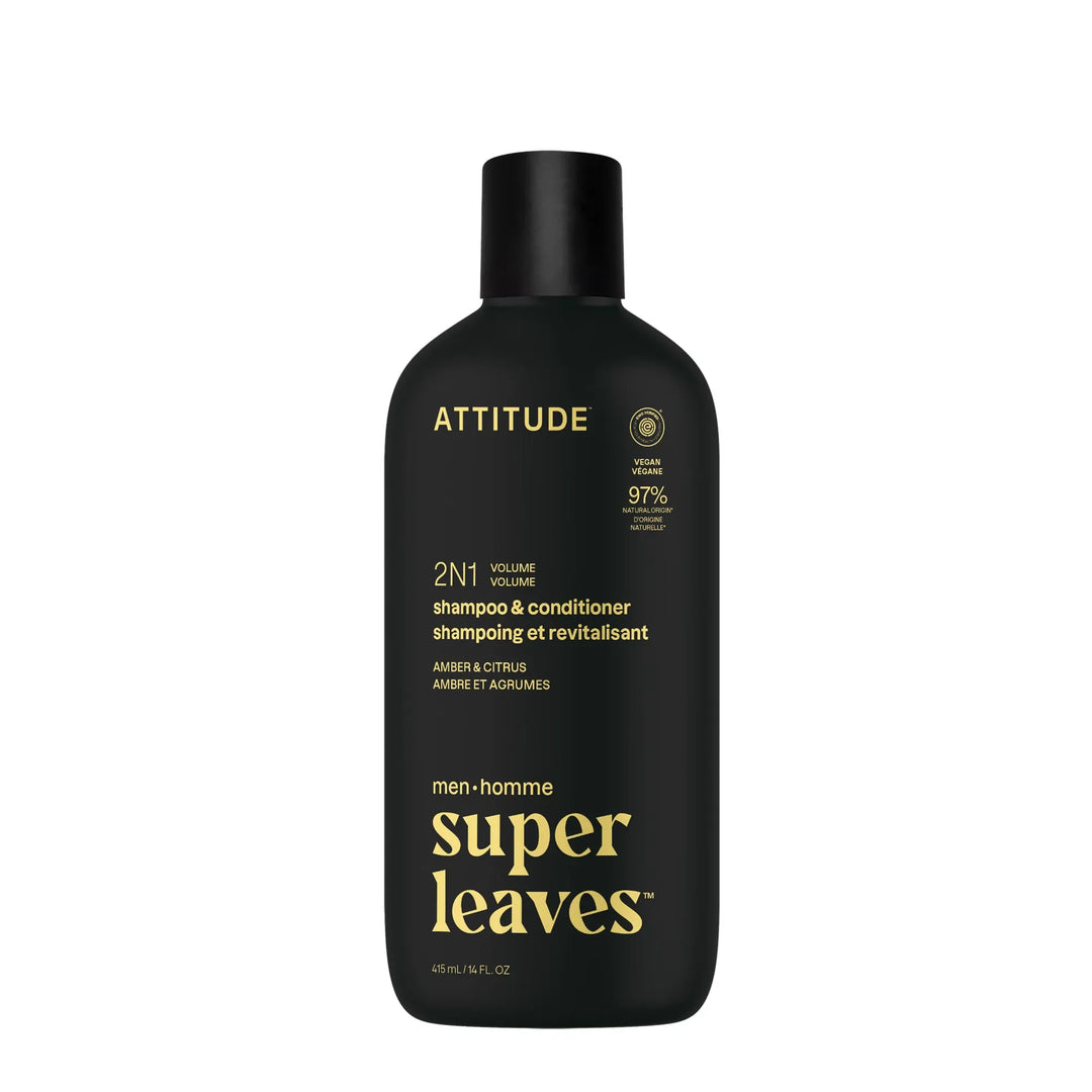 Attitude® Super Leaves™  2 in 1 Volumizing Men's Shampoo & Conditioner Amber and Citrus