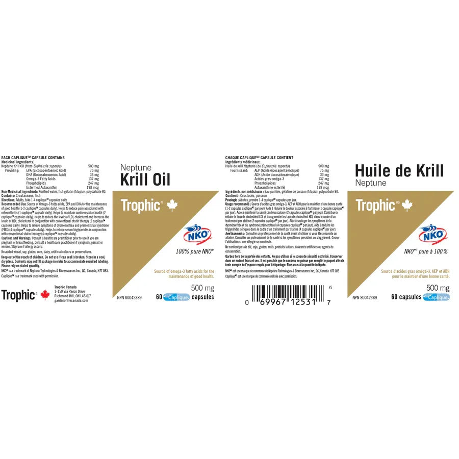 Trophic Krill Oil 500 mg Softgels