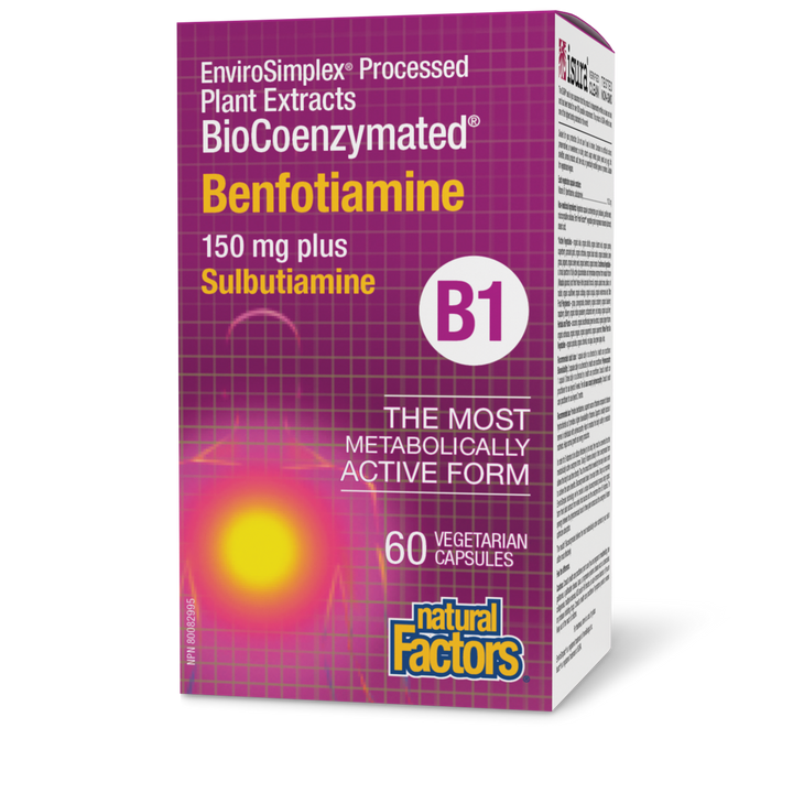 BioCoenzymated Benfotiamine B1 150 mg plus Thiamine Diphosphate Vegetarian Capsules