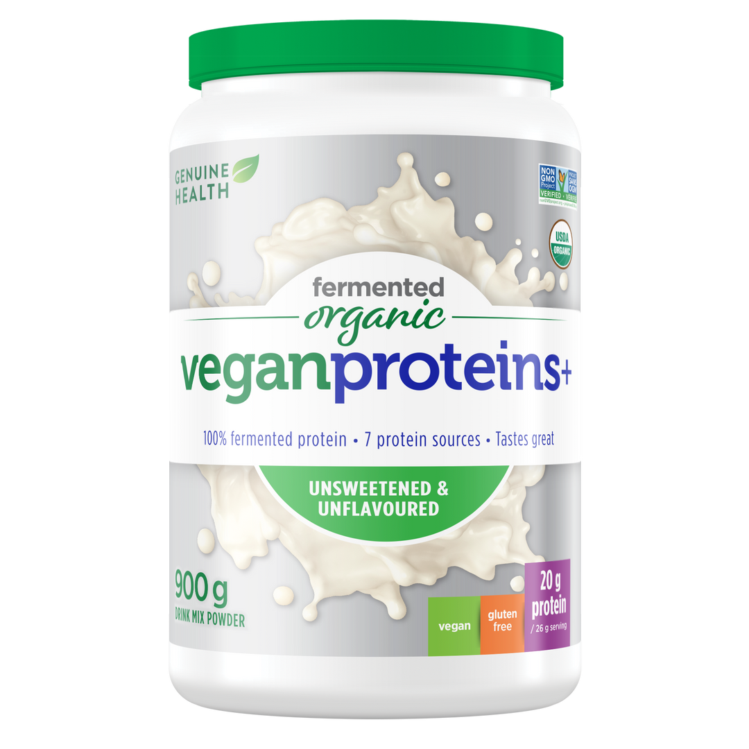 Genuine Health Fermented Organic Vegan Proteins+ Unsweetened & Unflavored - 900g