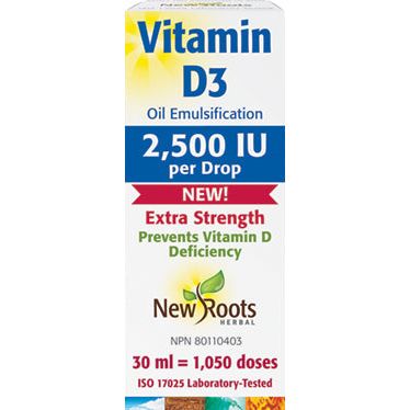 New Roots Vitamin D3 (Oil Emulsification) 2,500 IU Extra Strength