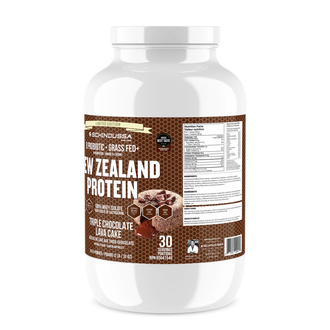 Schinoussa Probiotic Grass Fed New Zealand Whey Protein Triple Chocolate Lava Cake - 910 g