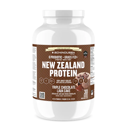 Schinoussa Probiotic Grass Fed New Zealand Whey Protein Triple Chocolate Lava Cake - 910 g