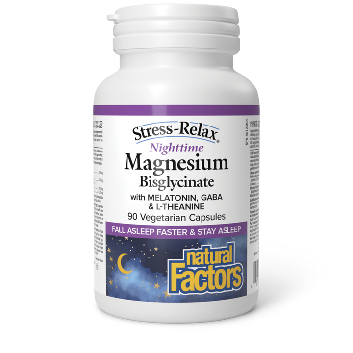Natural Factors Stress-Relax Nighttime Magnesium Bysglycinate - 90 Capsules