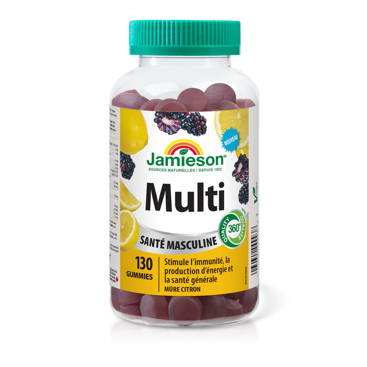 Jamieson Multi gummies for men blackberry lemon flavour
