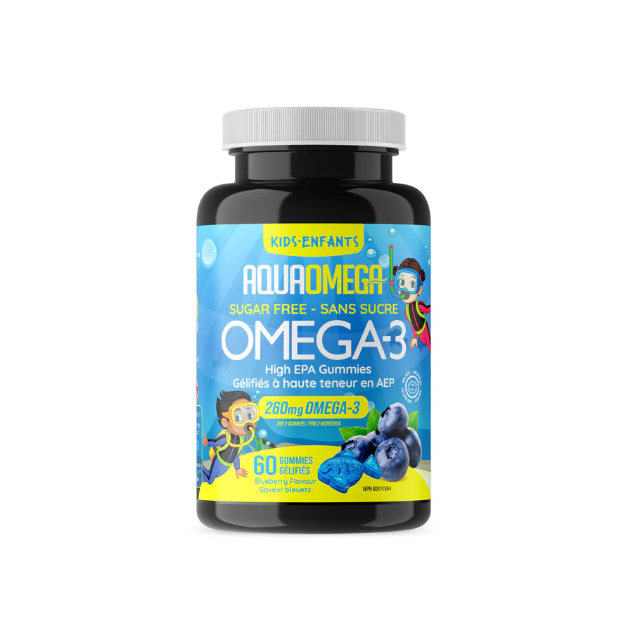 AquaOmega Omega-3 High EPA Kids 260 mg Blueberry Gummies