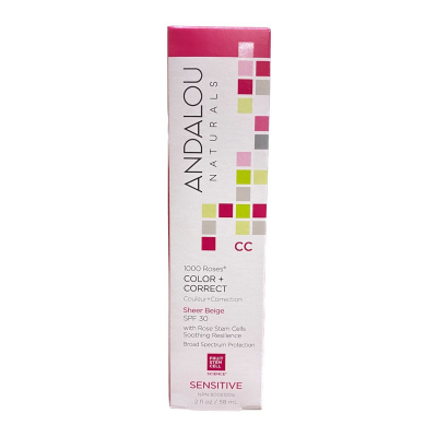 Andalou Naturals 1000 Roses Sensitive Color + Correct Sheer Beige SPF 30