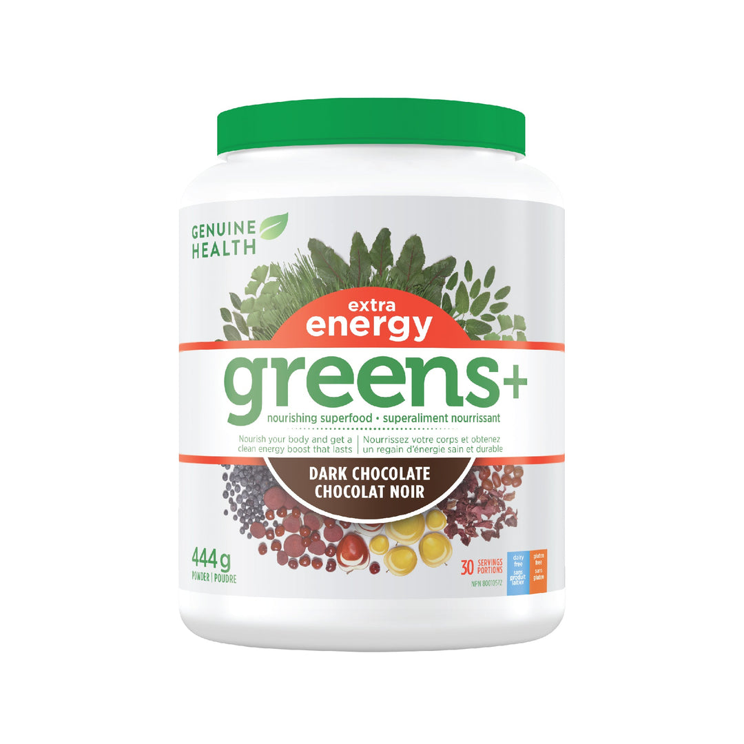 Genuine Health Greens+ Extra Energy, Dark Chocolate