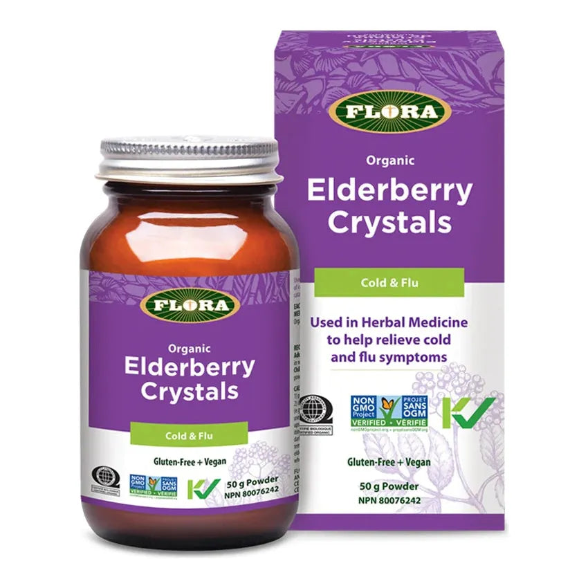 Flora Organic Elderberry Crystals Cold & Flu Powder