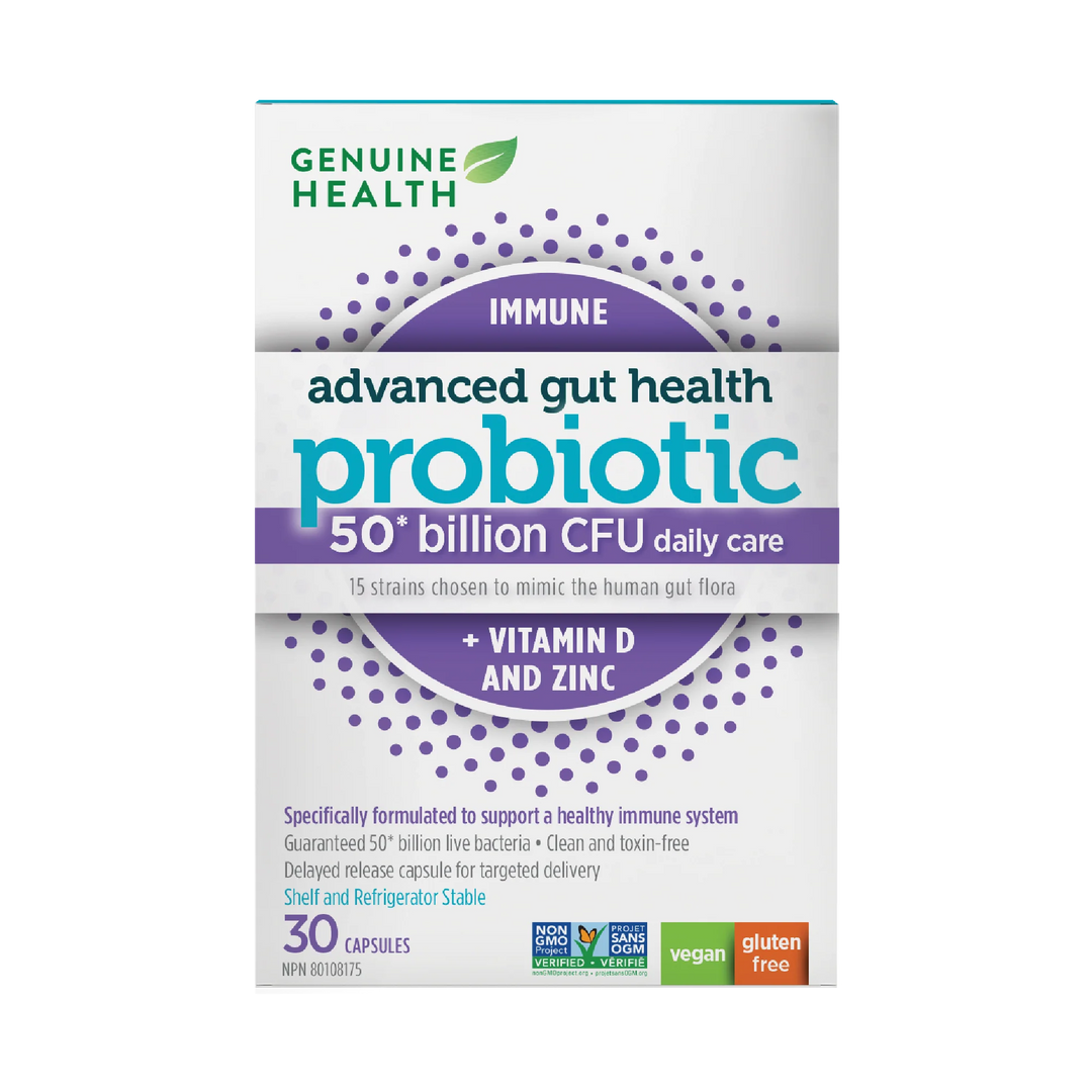 Genuine Health Advanced Gut Health Immune Probiotic 50 Billion Extra Strength