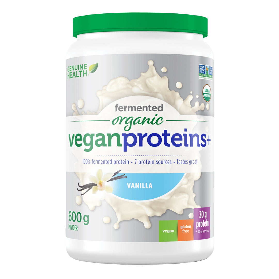 Genuine Health Fermented Organic Vegan Proteins+ Natural Vanilla - 600g