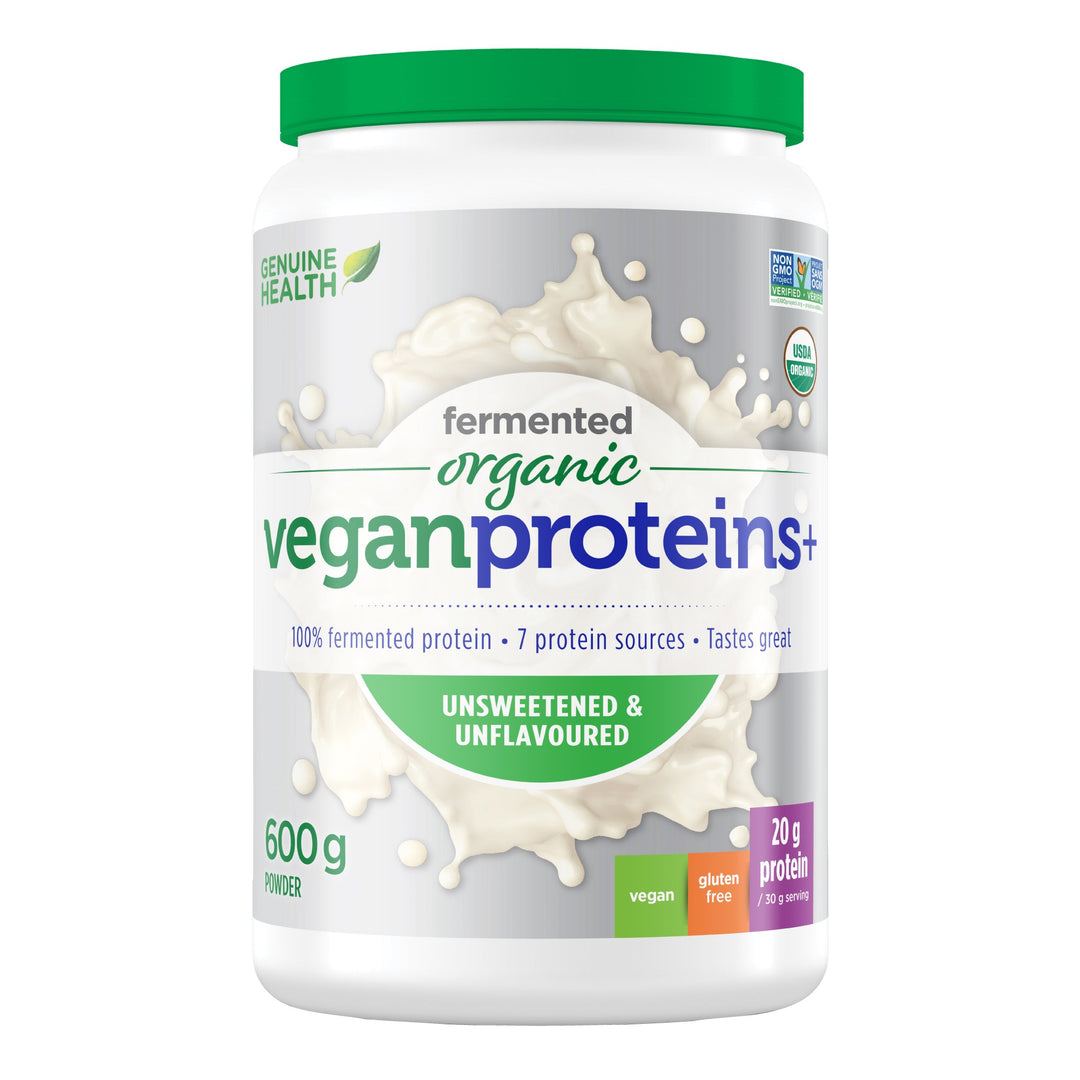 Genuine Health Fermented Organic Vegan Proteins+ Unsweetened & Unflavored - 600g