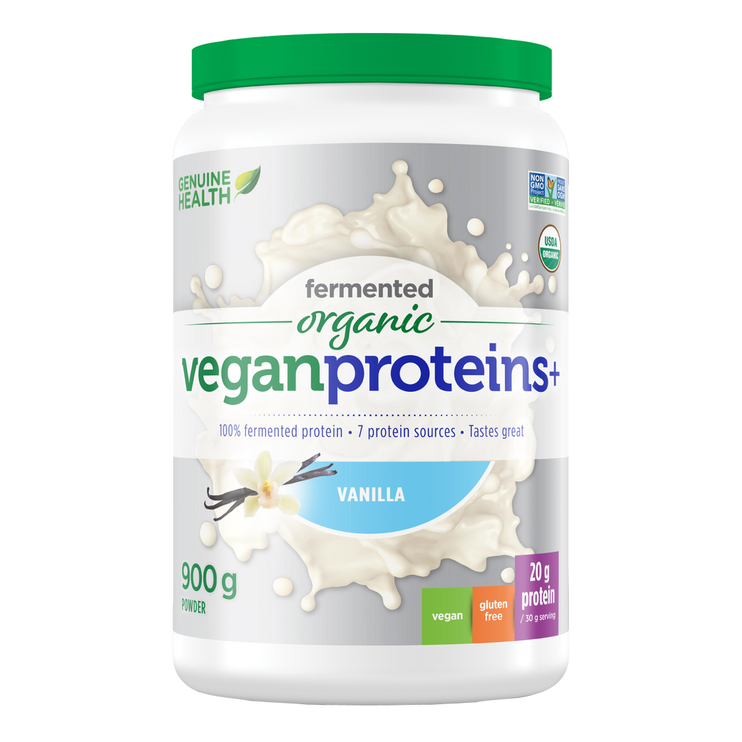 Genuine Health Fermented Organic Vegan Proteins+ Natural Vanilla - 900g