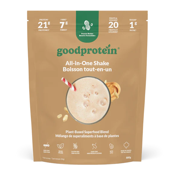 LIQUIDATION - GoodProtein All-in-One Shake, Peanut Butter - 880 g - FINAL SALE/NO RETURNS***