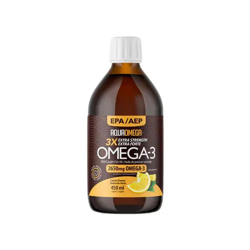 AquaOmega  3X Extra Strength Omega3 EPA 2650 mg Lemon