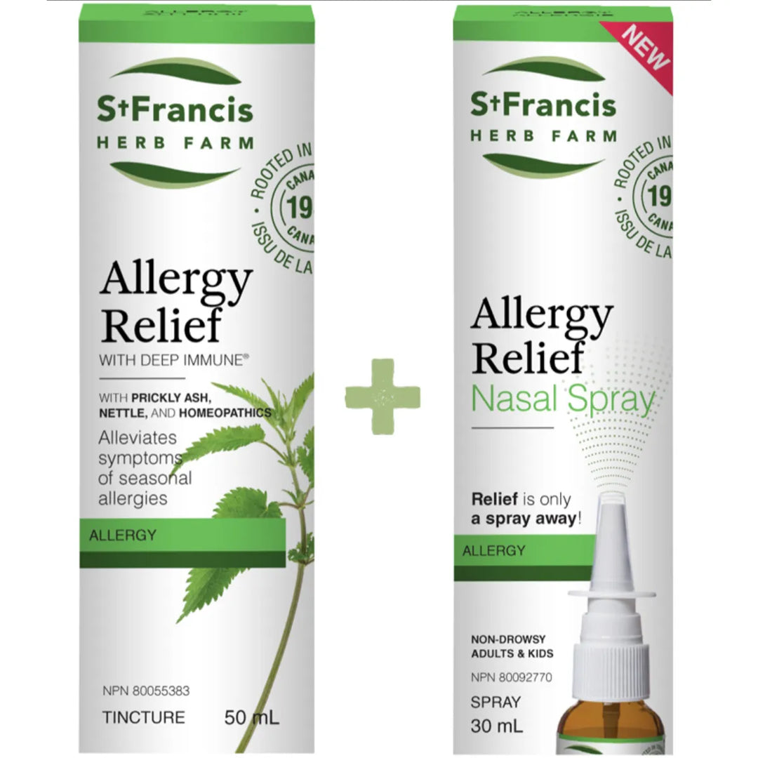 St Francis Herb Farm Allergy Relief Nasal spray + Allergy Relief Tincture with Deep Immune