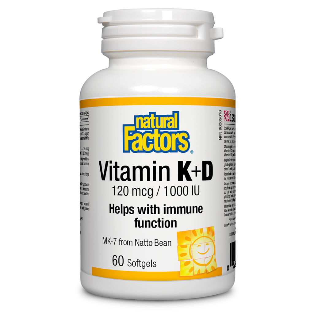 Vitamin K+D   120 mcg / 1000 IU Softgels