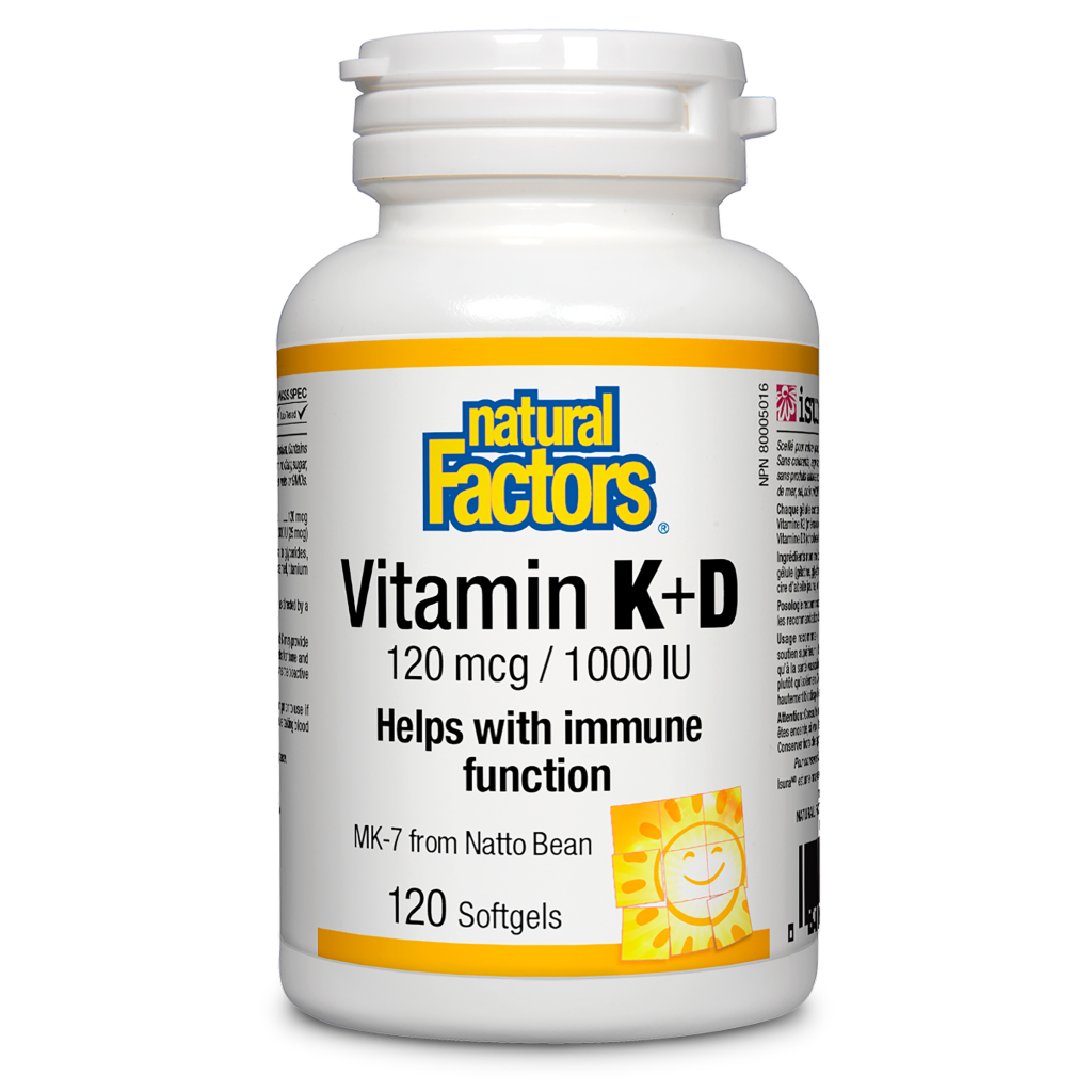 Vitamin K+D   120 mcg / 1000 IU Softgels