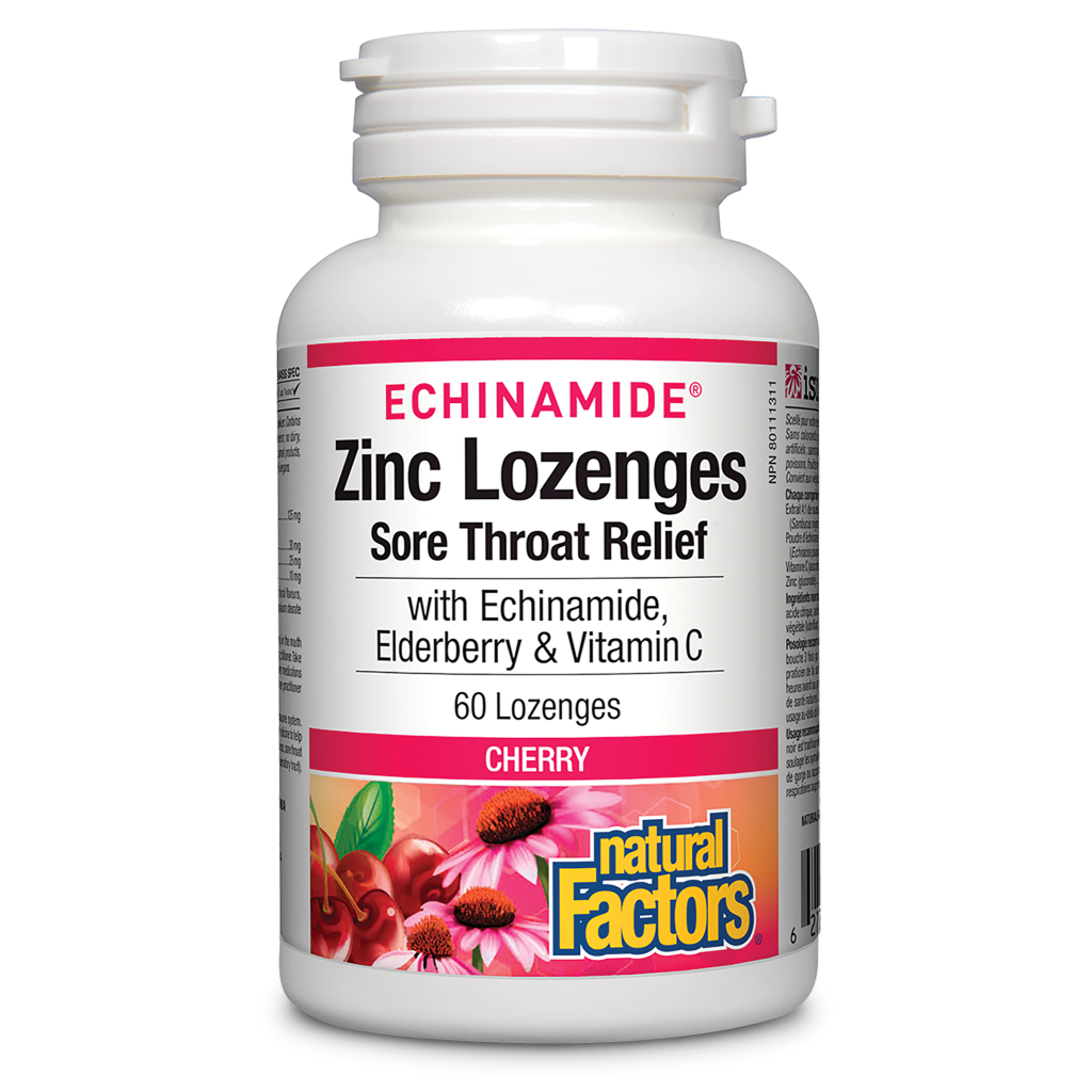 Zinc Lozenges with Echinamide, Elderberry & Vitamin C, Cherry, ECHINAMIDE