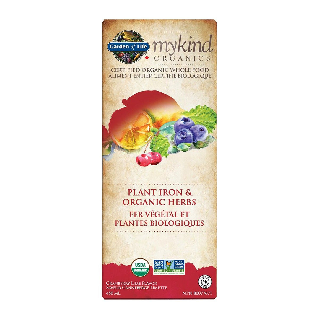Garden of Life MyKind Organics Plant Iron & Organic Herbs Cranberry lime