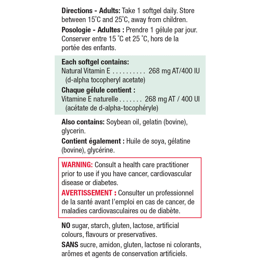 Jamieson Vitamin E 400 IU/268 mg AT