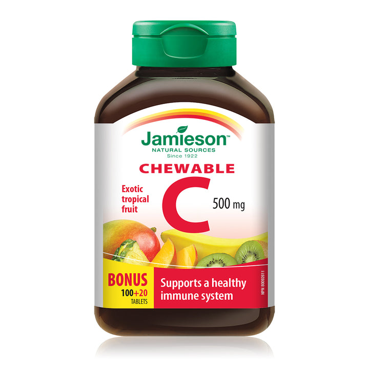 Jamieson Chewable Vitamin C 500 mg Tropical Fruit Flavour