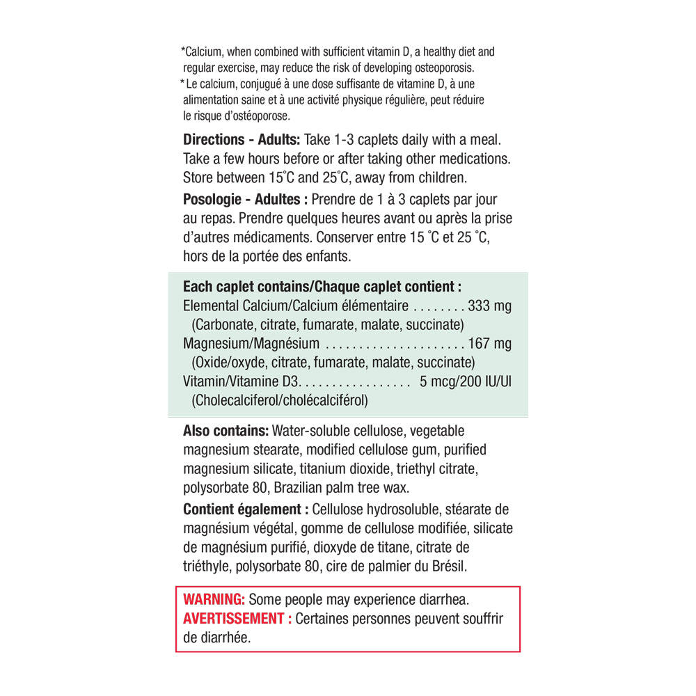 Jamieson Calcium Magnesium + Vitamin D3 Caplets