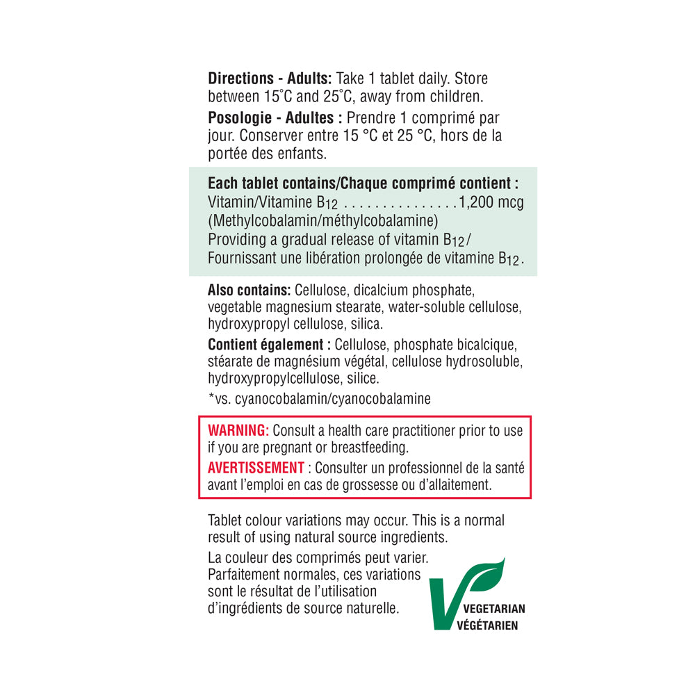 Jamieson Vitamin B12 1,200 Mcg Timed Release Tablets