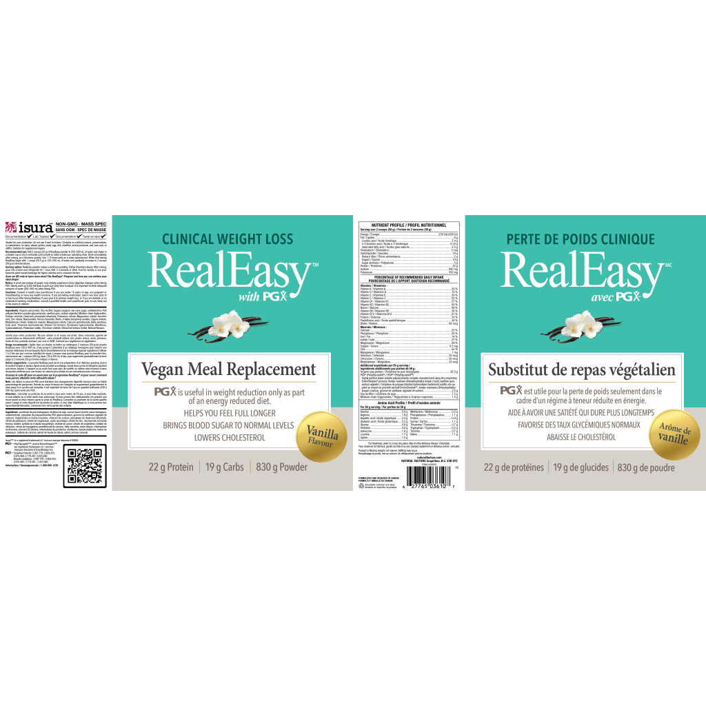 RealEasy with PGX Vegan Meal Replacement Vanilla Flavour