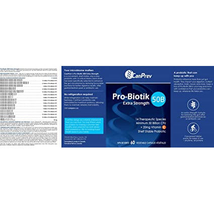 Canprev Pro-Biotik 50B Extra Strength Vegetarian Capsules