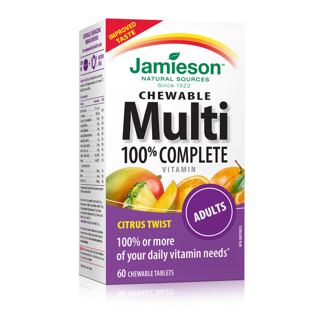 Jamieson 100% Complete Multivitamin Citrus Twist Chewable Tablets