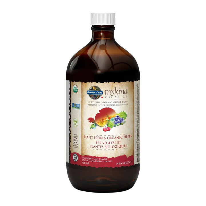 Garden of Life MyKind Organics Plant Iron & Organic Herbs Cranberry lime