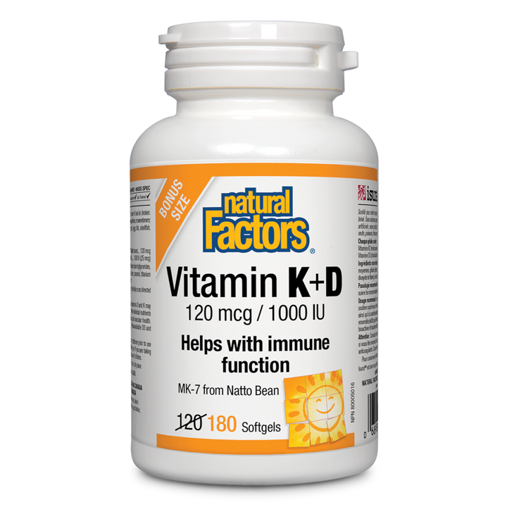 Vitamin K+D   120 mcg / 1000 IU Softgels