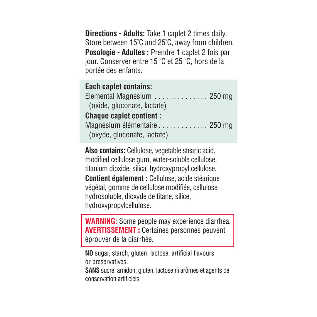 Jamieson Magnesium High Potency Caplets, 250 mg Value Pack