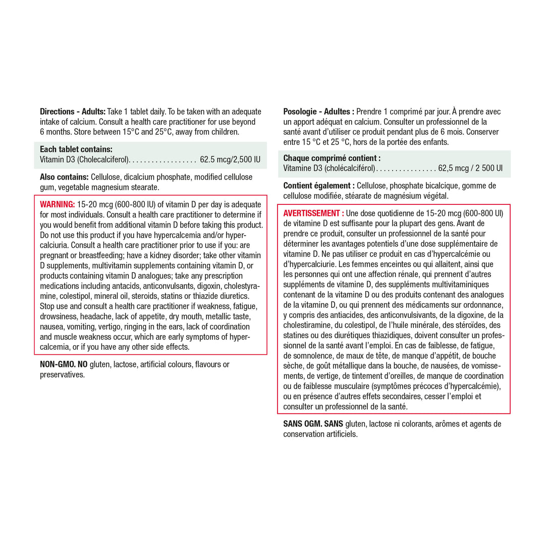 Jamieson Vitamin D3 2,500IU