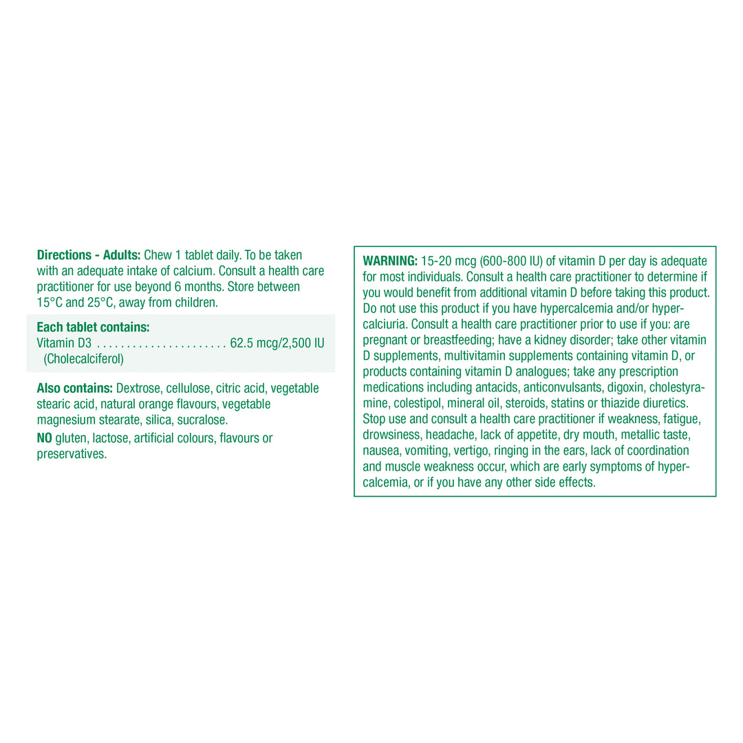 Jamieson Vitamin D3 Chewables Extra Strength