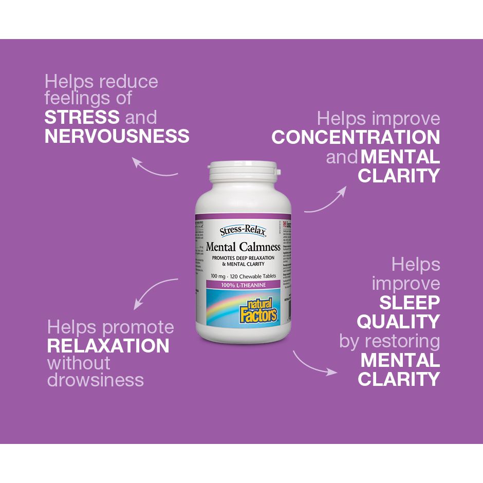 Mental Calmness® 100 mg, Stress-Relax® Chewable Tablets