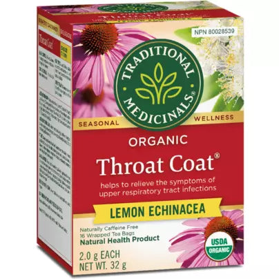 Traditional Medicinals® Throat coat® Organic herbal tea with Echinacea and Lemon