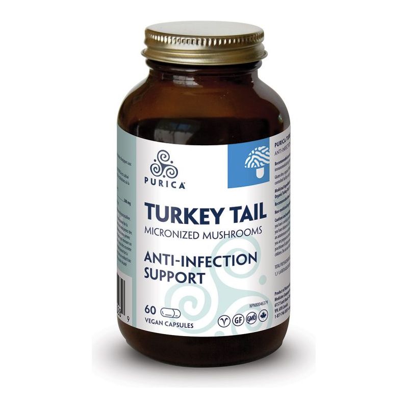 Purica Turkey Tail Micronized Mushrooms Anti-Infection Support Capsules
