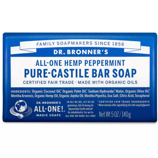 Dr. Bronner's Pure Castile Peppermint Bar Soap