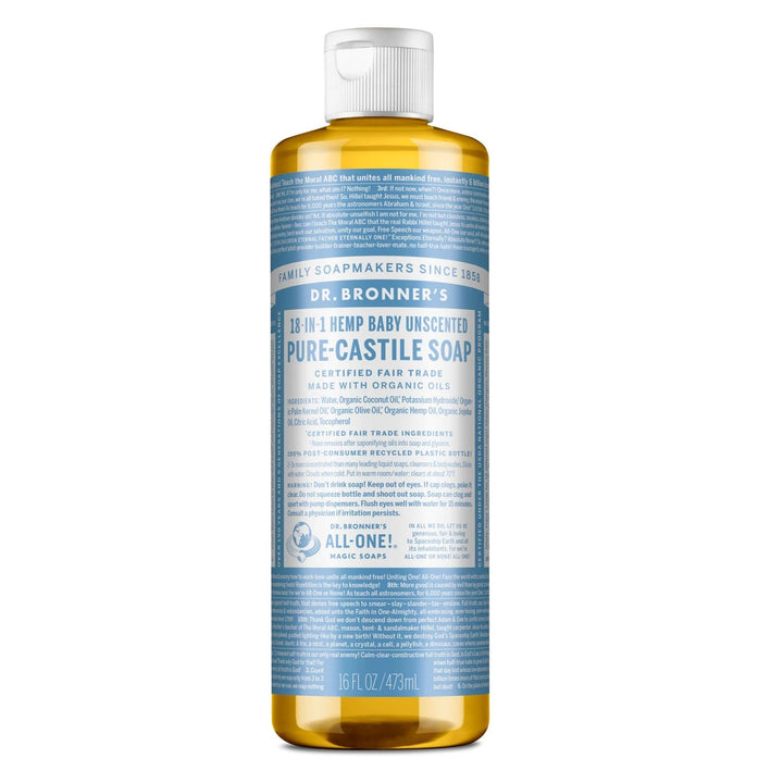 Dr. Bronner's Pure Unscented Castile Liquid Soap for Babies