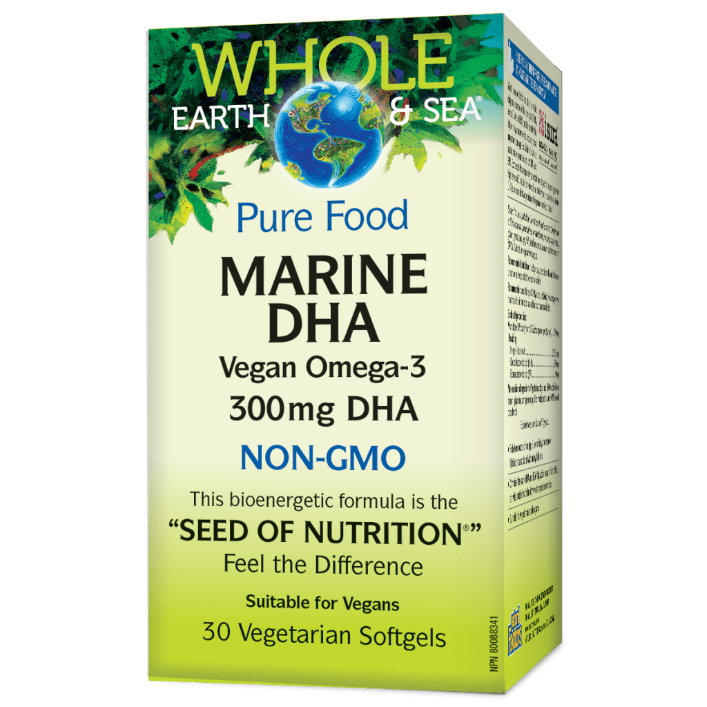 Pure Food Marine DHA 300 mg Vegan Omega-3, Whole Earth & Sea Vegetarian Softgel