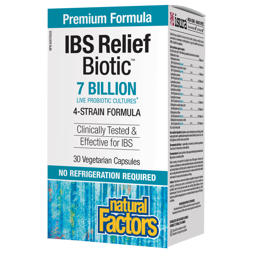 IBS Relief Biotic  7 Billion Live Probiotic Cultures Vegetarian Capsules