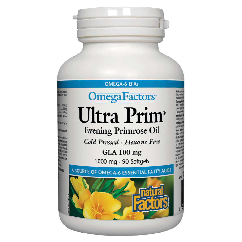 Ultra Prim Evening Primrose Oil 1000 mg, OmegaFactors Softgels