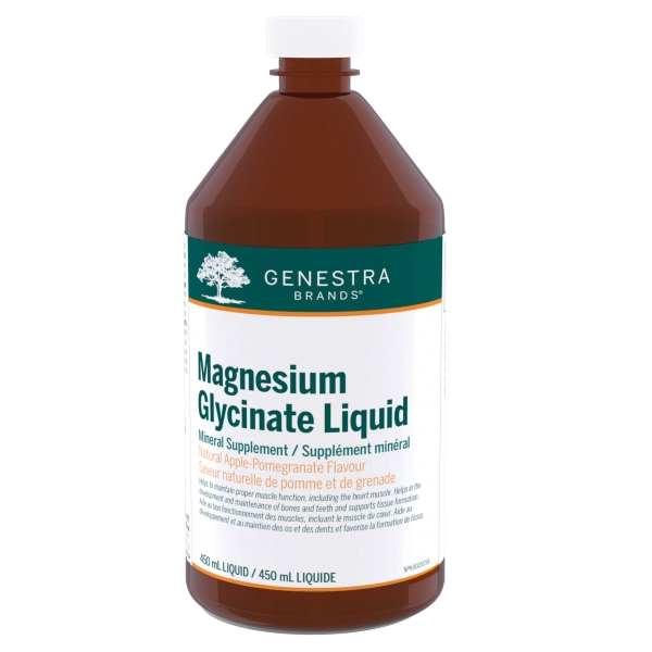Genestra Magnesium Glycinate Liquid Mineral Supplement Apple-Pomegranate Flavour