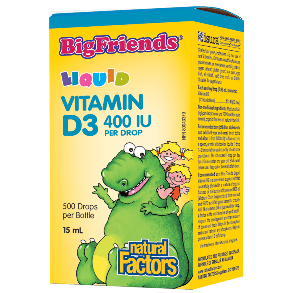 Liquid Vitamin D3 400 IU per Drop Big Friends Liquid
